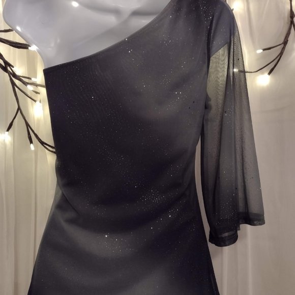 One Shoulder Smoky Shimmery Blouse - Picture 13 of 13